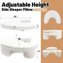 JZHLLA Adjustable Height Side Sleeper Pillow with Arm Holes, Ergonomic Side Sleeping Pillow(2"+3.5") for Neck and Shoulder Support, Breathable Mesh Cover for Left & Right Side Sleepers