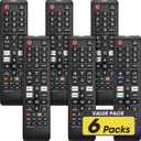 6 Pack Remote for All Samsung TV Remote, Replacement Compatible with All Samsung Smart TVs, Series TVs, LCD, LED, 3D, HDTV