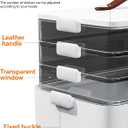 4-Tier Medicine Cabinet Organizer with Leather Handle, Empty Plastic First Aid Kit, Multipurpose Storage Box with A Portable Weekly Pill Organizer for Family Emergencies, Home