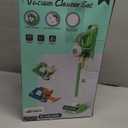 3-In-1 Kids Vacuum That Really Works Working Toddler Vacuum Cleaner with Real Suction, Montessori Pretend Play Cleaning Toy Gift Set for Boys and Girls Ages 3+ (Blue)