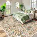 8x10 Large Area Rug Floral Botanical Boho Carpet for Living Room