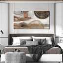 Prepeyssee Grey and Brown Boho Abstract Canvas Wall Art for Living Room Bedroom Home Office Large Abstract Prints Modern Wall Decor Size 24x48