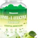 2 pack, HMB and L-Leucine Gummies, 3000mg, with Trehalose, for Muscle Growth, Muscle Relief and Workout Recovery, for Adults & Elder, Non-GMO, Gluten-Free, Apple Flavor, 90 Gummies, Expiry: 08/04/2027