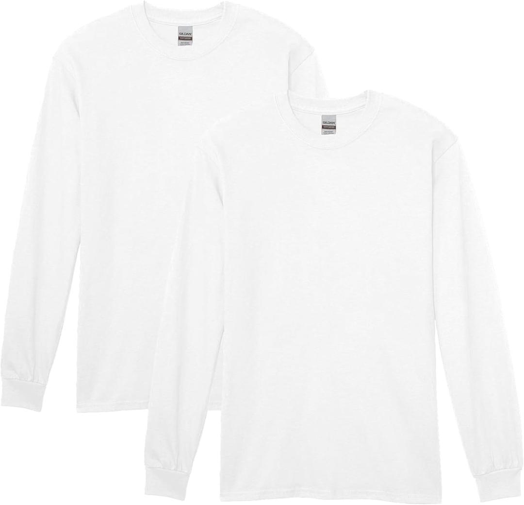 Gildan Adult Heavy Cotton Long Sleeve T-Shirt, Style G5400, 2-Pack (Large)