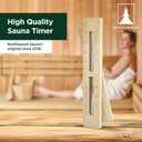 Northwood Sauna - Sauna Sand Timer - Handmade from Finnish Pine Wood - Wall-Mounted Rotating 15-Minute Hourglass with White Sand