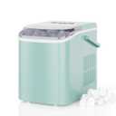 DUMOS Countertop Ice Maker with Handle, 26lbs/24H, Makes 9 Bullet Cubes in 6 Mins, Auto-Cleaning, Portable Ice Machine for Home Kitchen RV Camping, Green