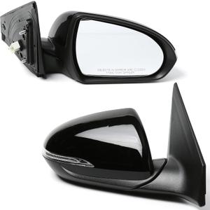 Passenger Side Mirror (Right/RH) Compatible with Hyundai Elantra 2017-2020, Power-Adjust, Power-Folding, w/Turn Signal, 7-Pin Connector, Black, Replaces 87620F3020, HY1321226