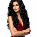 Rugelyss Long Wavy Wigs 28 Inches Natural Black Synthetic Kinky Curly Hair Wig for Women