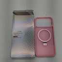 Magnetic Compatible with iPhone 17 Pro Max Case with Stand [Military Grade Drop Tested][Compatible with Magnet] Ring Translucent Slim Hard Back Soft Edge, Pink