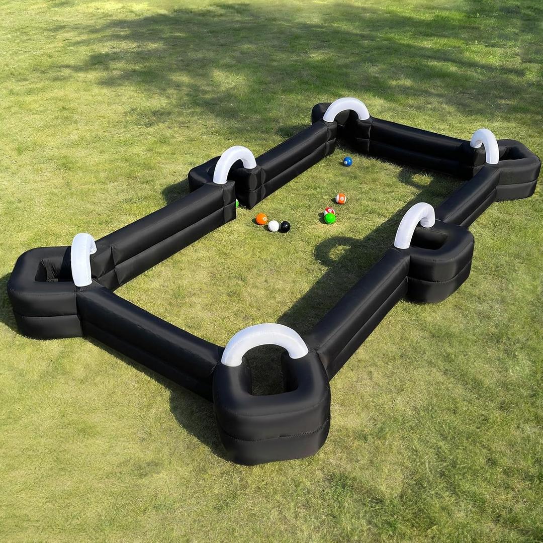 Inflatable Soccer Billiard Ball Inflatable Pool Table Games, Giant Soccer Pool Pitch Billiards, Football Billiard Ball with Blower & Balls for Backyard Outdoor/Commercial Sports Game