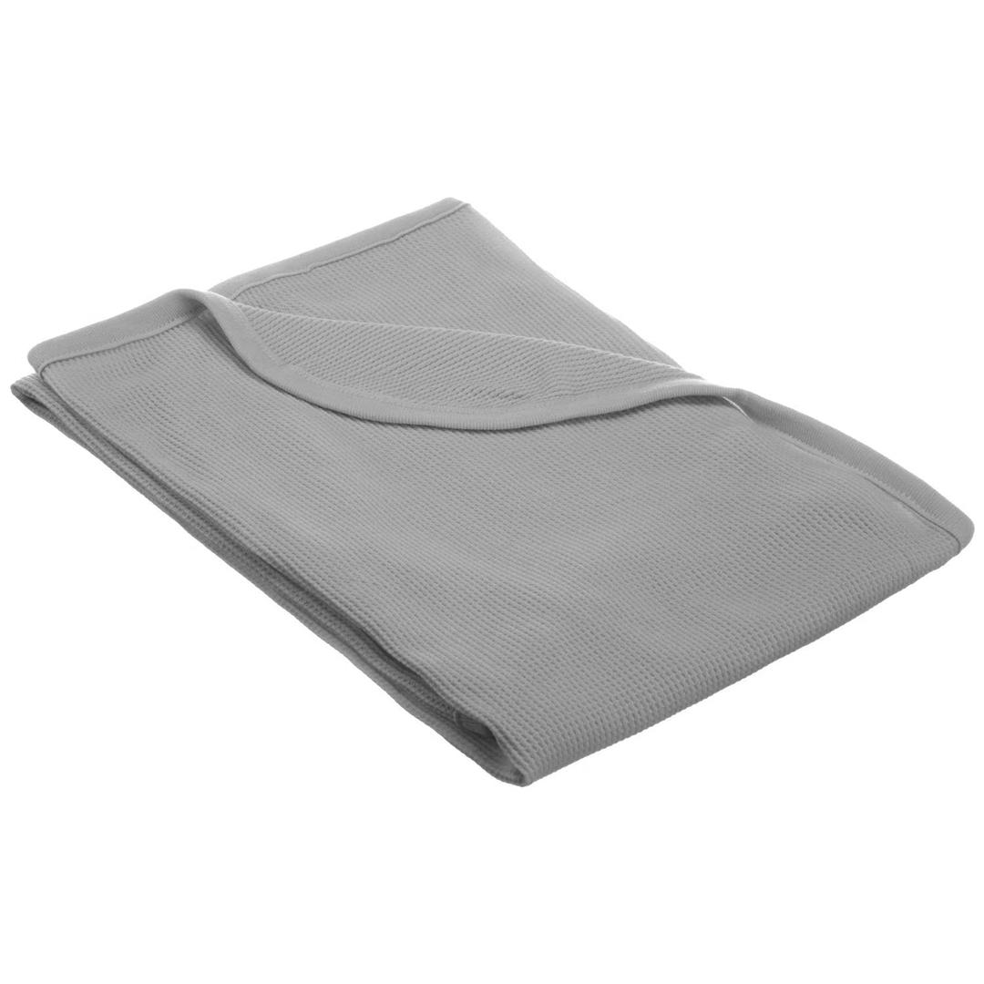 American Baby Company 100% Cotton Thermal Waffle Toddler Cot Blanket (36" x 48"), Soft, Breathable & Stretchy, Gray, for Boys and Girls, Versatile for Nap Time, Preschool and Travel