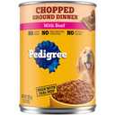 Pedigree, Adult Canned Wet Dog Food Chopped Ground Dinner with Beef, 13.2 oz. Cans 12 Pack Best By 05/26/28