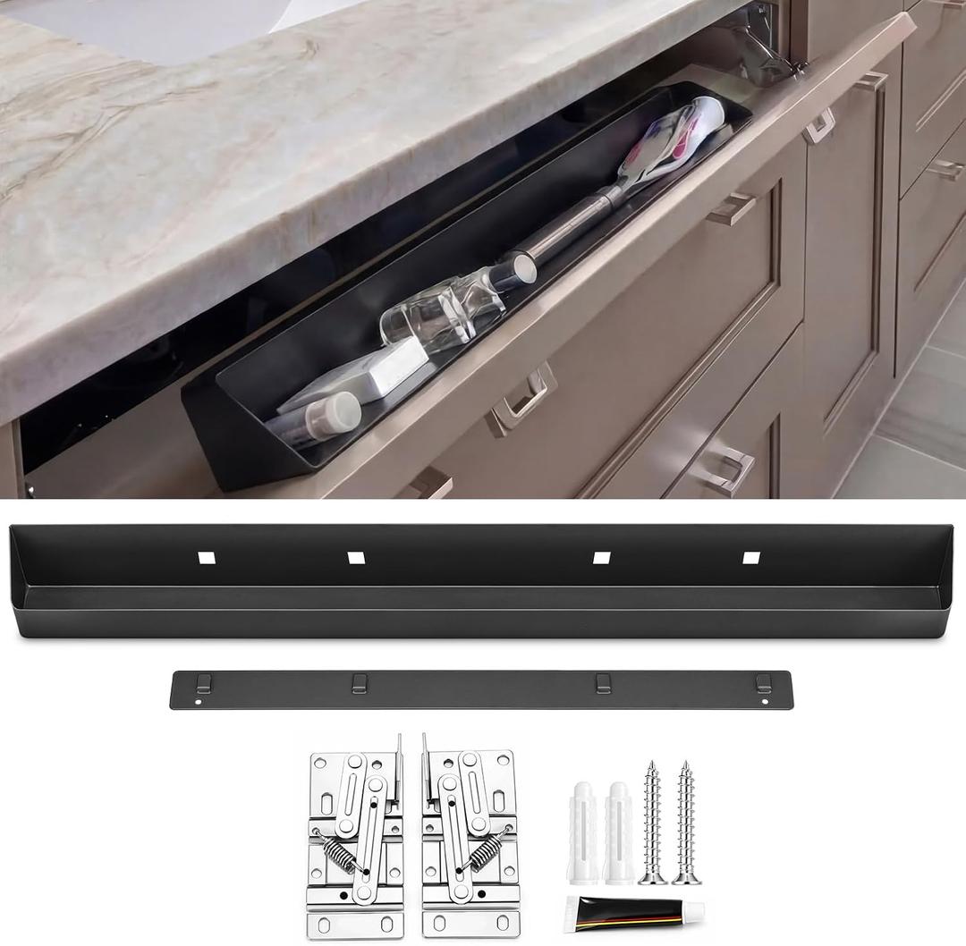 Zonon 1 Set 28 Inch Tip Out Tray for Front Sink Kitchen Drawer, Matte