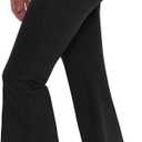 baleaf Women Flare Capri Leggings with Pockets Yoga Pants Bootcut Casual Cotton Work Summer Lounge (3X-Large, Black)