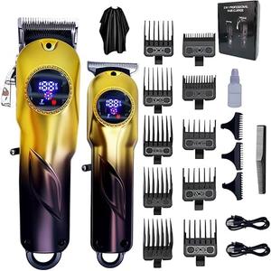 Professional Hair Clippers for Men, Cordless Hair Clippers & Hair Trimmer Set, Barber Clippers for Hair Cutting with LCD Display Clippers for Men Father