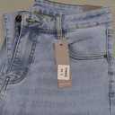 KDF Women's Cropped Straight Leg Jeans - High Waisted Jeans for Women 7/8 Length Denim Pants with Crop Hem, Size 8
