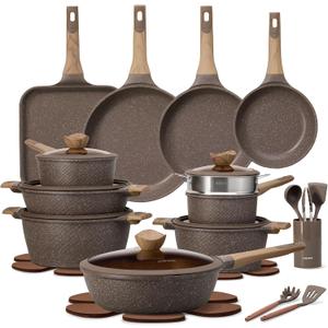 CAROTE 31pcs Pots and Pans Set Non Stick, Cookware Set Pots and Pans Induction Cook Ware, Nonstick Kitchen Cooking, PFOA Free, 31 Piece