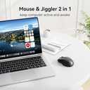 TECKNET Rechargeable Jiggler Wireless Mouse (BT5.0/3.0 & 2.4G) 4800 DPI Silent USB A & Bluetooth Mouse 6 Buttons, Wide Compatibility - Grey