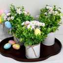 Spring Easter Table Decorations Centerpieces Set of 6 Pre-Made Eggs Tabletop Arrangements with Rustic Metal Vase for Farmhouse Dining Room Home Kitchen Indoor Party Office Decor