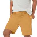 Amazon Essentials Boys and Toddlers' Uniform Woven Flat-Front Shorts (Wrinkle Resistant), Pack of 3 (6 Plus, Dark Khaki Brown)