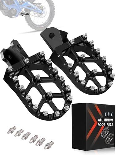 JFG RACING Dirt Bike Foot Pegs,7075 Aluminum CNC Pedals Rests for Surron Light Bee X and S/E Ride Pro S SS SR/CRF150F CRF230F 03-19/CRF250F 19-24/XR150L 15-24/KDX200 83-94-Black