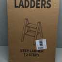 Taranta 2 Step Ladder,Aluminum Lightweight Folding 2 Step Stool with Anti-Slip Wide Pedal, 330lbs Capacity Step Ladder for Household,Kitchen,Office - BlackWoodgrain