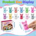 24Pack Mini Flocked Bunny for Easter Basket Stuffers, Easter Egg Fillers for Kids, Easter Gifts for Children, Easter Toys Party Favors & Decor