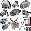 32Pcs Power Function Kit Set Motor Battery Infrared-Remote-Control Receiver Train Adjustable Speed Motor Parts, Power Function Parts Compatible with Lego Technic-Pieces