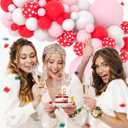 Red Pink White Balloon Garland Arch Kit - Red, Light Pink, White Balloons Pink Strawberry Party Decorations for Sweet 1st Strawberry First Birthday Baby Shower Wedding Party Decors