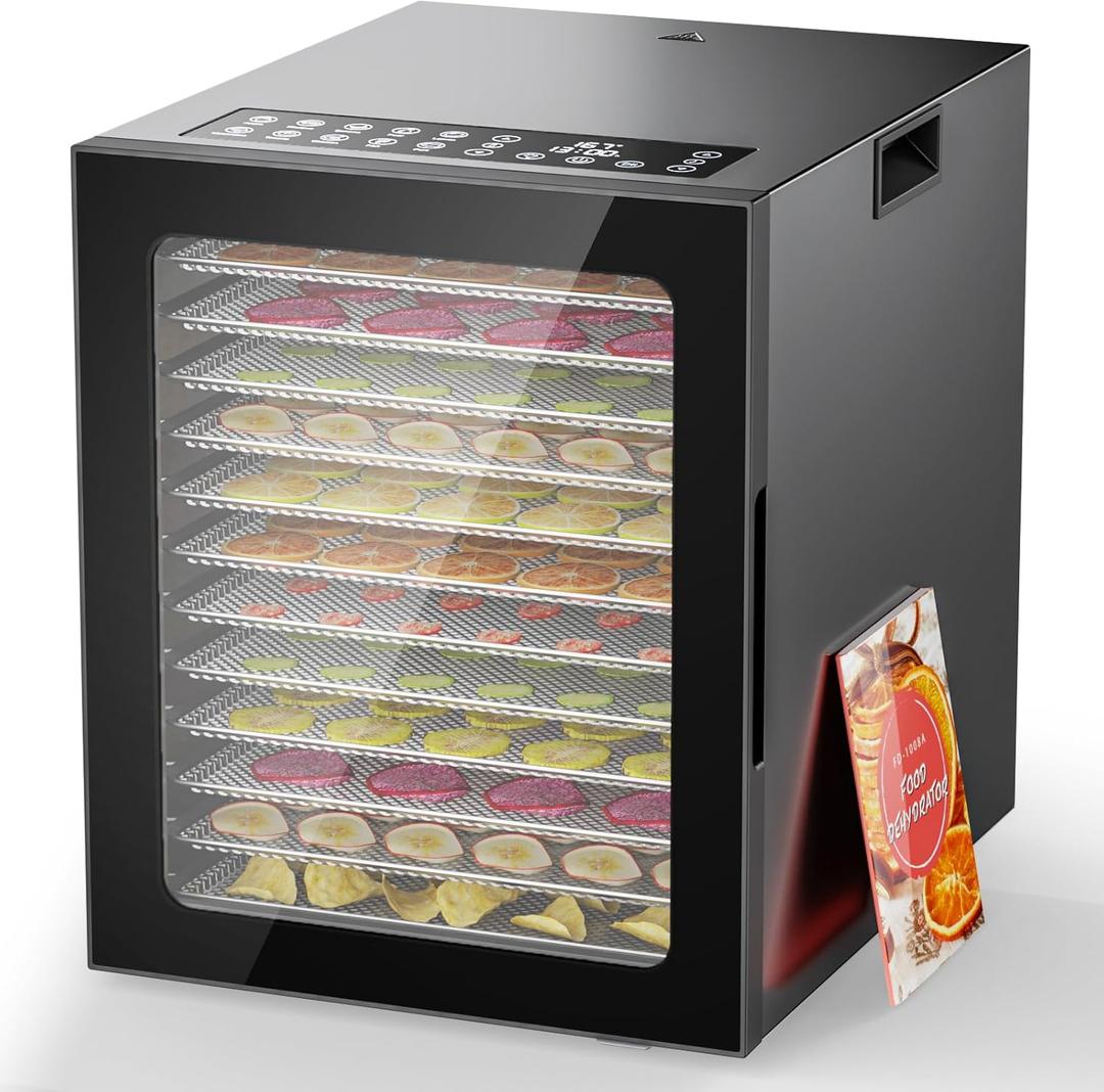 Food Dehydrator 12 Trays Large Dryer Machine, Commercial Stainless Steel Dehydrators