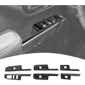 for Silverado Window Switch Door Panel Trim Cover for Chevy Silverado/GMC Sierra 2019-2021 Black Wood Grain Interior Accessories 6pcs