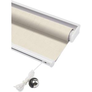 Skansen Sunscreen Fabric Fine Thread Sun-Shading Cordless Spring Roller Shades Heat Insulation See Through Window for Living Room, Accept Customized Size (Beige)