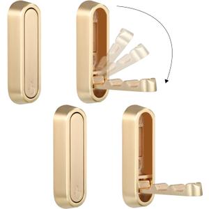 Dntorx Folding Wall Hooks, 4 Pcs Foldable Gold Coat Hooks Heavy Duty Foldable Hook Bathroom Towel Hooks Robe Hooks Wall Mounted for Hanging Coat Towels Clothes Hat Bags Keys