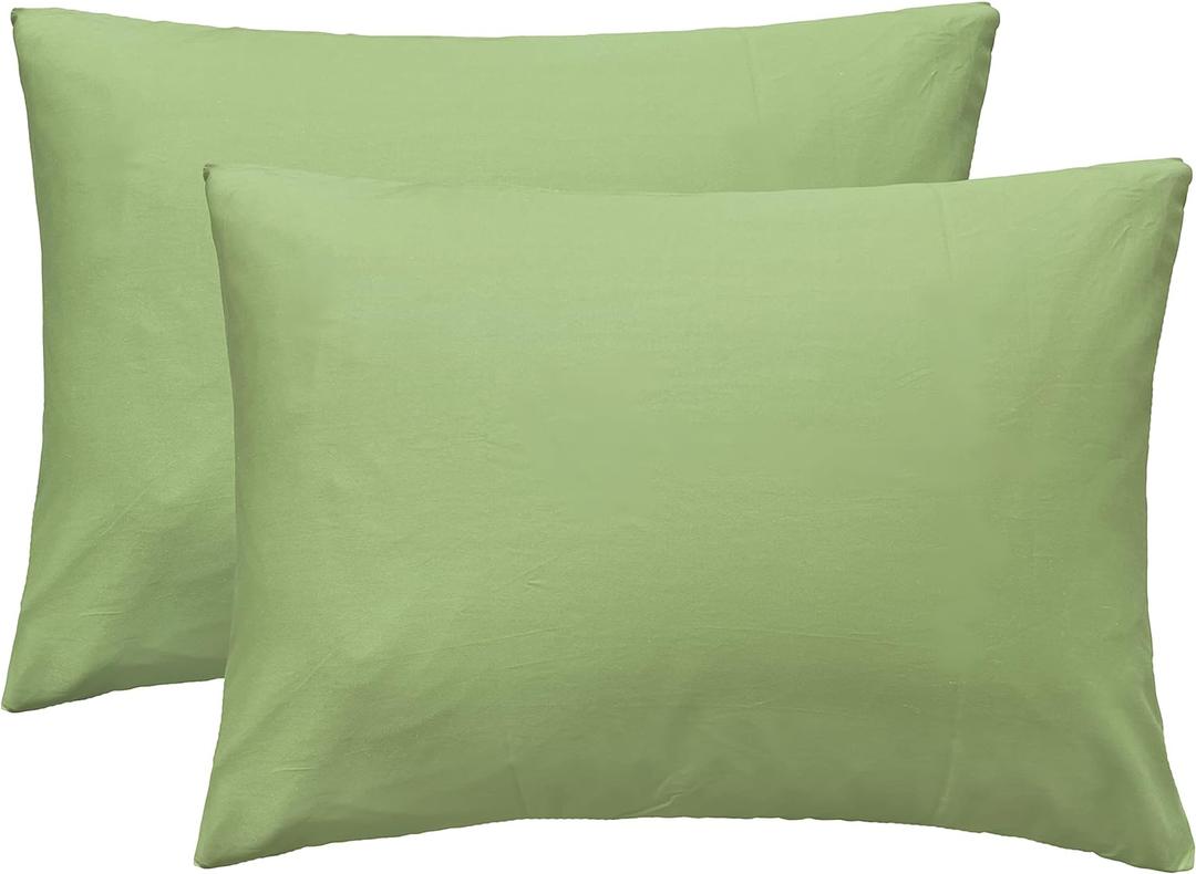 iMaylex Soft 100% Egyptian Cotton Zipper Closure Pillowcases, Cozy and Lightweight Pillow Case, Set of 2,St. Patrick's Day,Olive Green, Standard, 20" x 26"