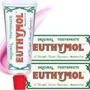 EUTHYMOL Original Pink Toothpaste (3.7fl oz * 2ea/Pack of 2) - Fluoride-Free Toothpaste for Sensitive Teeth & Gum. Bad Breath, Cavity Prevention, 12-Hour Long Lasting Freshness with Wintergreen