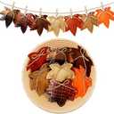 15 Pcs Fall Thanksgiving Maple Leaf Hanging Ornaments Felt 3D Maple Leaf Hanging Decors Harvest Fall Leaves for Autumn Tree Farmhouse Festival Party Supplies DIY Craft Halloween Christmas