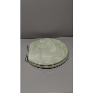 Angel Shield Marble Toilet Seat Durable Molded Wood with Quiet Close, Easy Clean, Quick-Release Hinges Round Toilet Seat (Round, Green Marble)