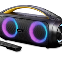 iHome Bluetooth Speaker Boombox with FM Radio, Color Changing Lights and Remote Control