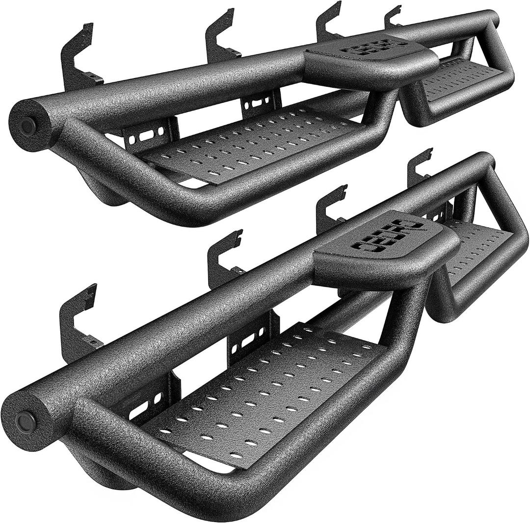 OEDRO Drop Down Running Boards Compatible with 2005-2023 Toyota Tacoma Double Cab, 6 Inch Bolt-on Side Steps, Textured Steel Nerf Bars