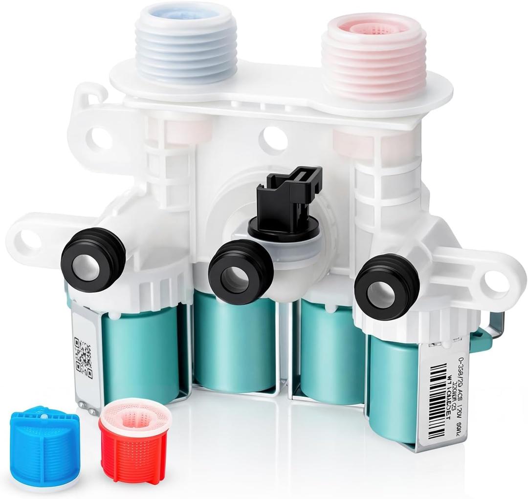 Upgraded W11165546 W11096267 Washer Water Inlet Valve for Maytag Whirlpool Washer Water Inlet Valve Washing Machine Parts Replaces W10758828 W10599423 W11165546VP 33090105 AP6284346 PS12348013