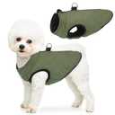 SCENEREAL Winter Dog Vest Coat with Harness Built In, Warm Puppy Jacket for Small Medium Dogs, Cold Weather Coat with Zipper, Fleece Puffer Vest Windproof Snow Clothes, M