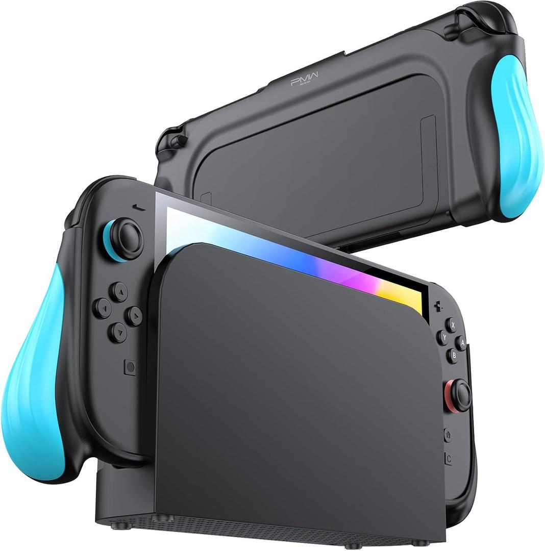 2 x Ergonomic Grip Case for Switch 2 2025 Model Lightweight Protective Cover Compatible with Switch 2 7.9 Inch, Anti-Slip Handles, Dockable Design, Easy Installation