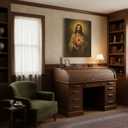 Sacred Heart of Jesus Wall Art Christian Jesus Divine Mercy Portrait Picture Painting Wall Decor Poster Print Artwork for Bedroom Office Living Room Home Decoration