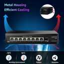 9 Port 2.5Gb Unmanaged Ethernet Switch with 8* 2.5G Base-T Ports, 1*10G SFP Ports, AUMOX PRO 60Gbps Switching Capacity Compatible with 100/1000/2500Mbps Plug and Play