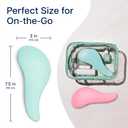 Crave Naturals Glide Thru Detangler Brush Pack of 2 - Curly Hair Brush for Women and Kids - Wet and Dry Comb for Adults - Soft Flexible Bristles for Gentle Use - Turquoise and Pink