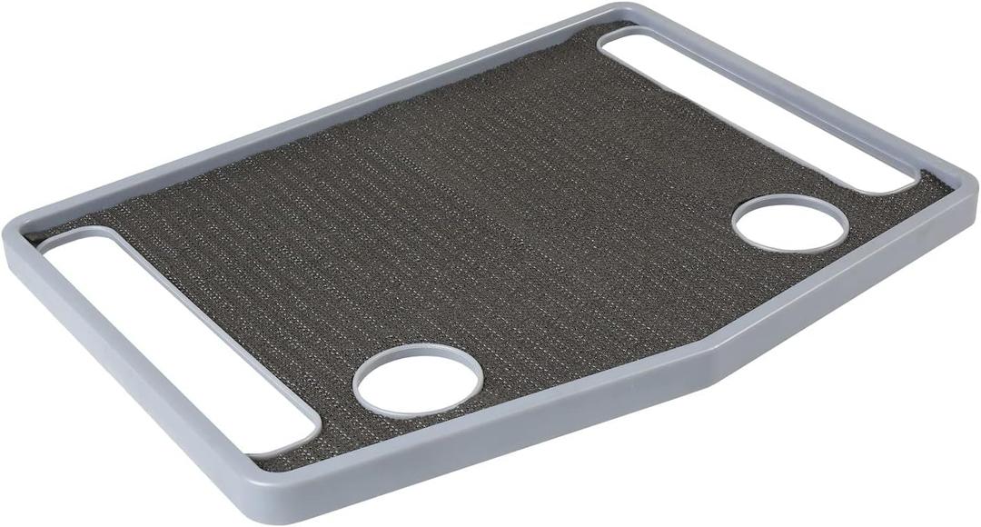 Support Plus Walker Tray Table - Mobility Table for Walker with Non-Slip Mat, Accessories, and Cup Holder (21"x16") - Gray