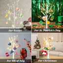 4th of July Decorations,2 Pack 2 FT Birch Tree with Led Lights,4th of July Tree for Home Hanging Ornaments,Patriotic Tree for Patriotic Decorations,Christmas,Table Decor,Battery Operated
