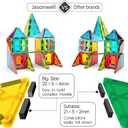 Jasonwell Magnetic Tiles Kids Magnetic Blocks 60PCS Building Sets 3D Magnet Toys Preschool Educational Construction STEM Toy Christmas Birthday Gifts for Toddlers Boys Girls 3 4 5 6 7 8 9 + Year Old, Large