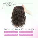 UDU Short Wavy Hair Topper for Women with Thinning Hair, 11 Inch Natural Looking Hairpiece, Volume Booster Wiglet for Coverage, Heat Resistant Synthetic Topper for Women