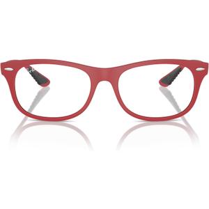 Ray-Ban Rx7307M Scuderia Ferrari Collection Square Prescription Eyewear Frames, Matte Red/ Demo Lens, 52 mm 
